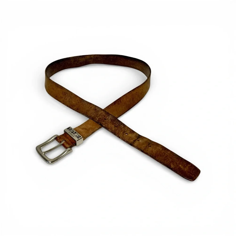 Vintage Fossil Fuel Leather Belt Size 36